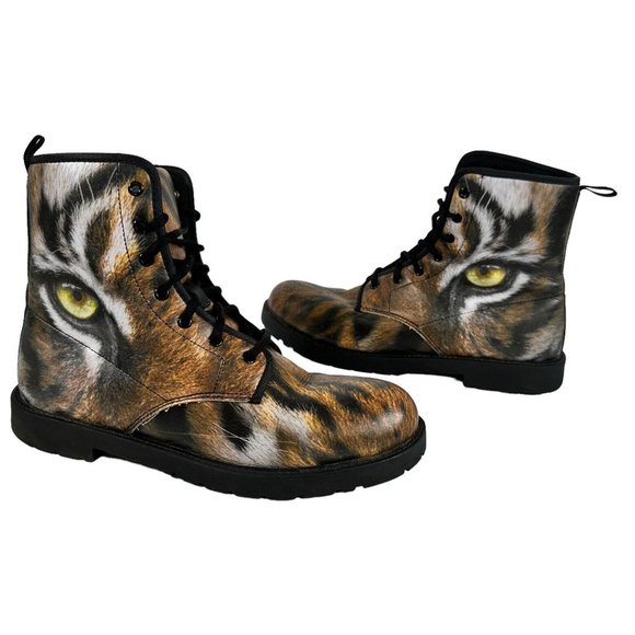 Unbranded Other - Men’s Soft Leather Chunky Boots “Eye of the Tiger” Size 12 US - 46 EU